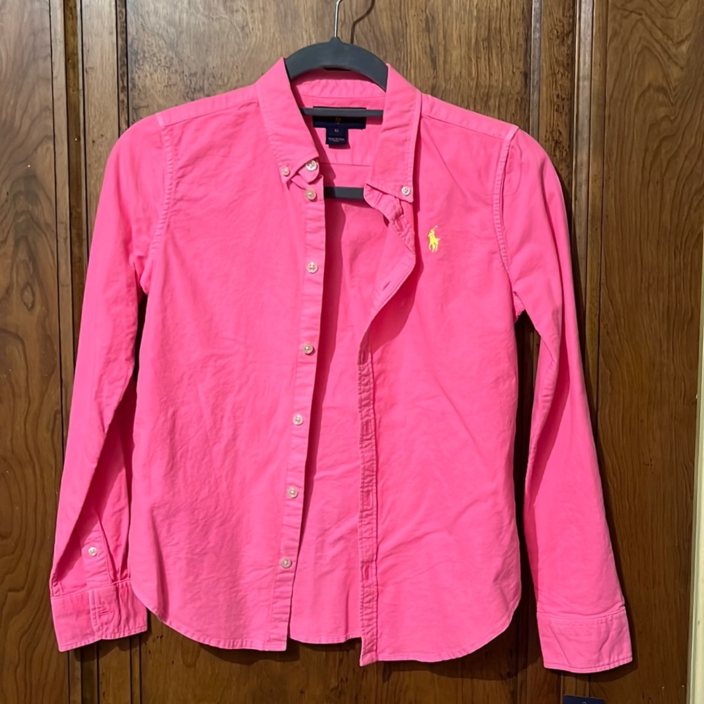 Ralph Lauren Youth Neon Pink Button Down Shirt